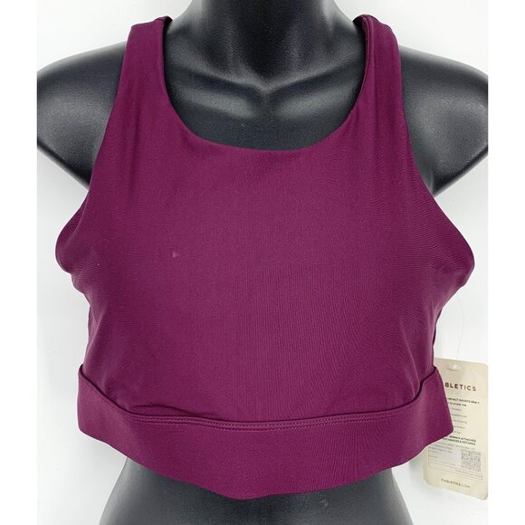 Fabletics Women Ella High-Impact Sport Bra Large L Purple Athletic Stretch New - Picture 1 of 7